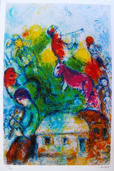 Marc Chagall SHOFAR Limited Edition Facsimile Signed Giclee