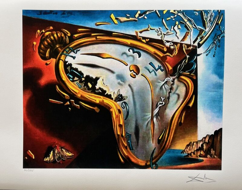 Salvador Dali SOFT WATCH EXPLOSION Facsimile Signed Numbered Giclee 24" x 17"