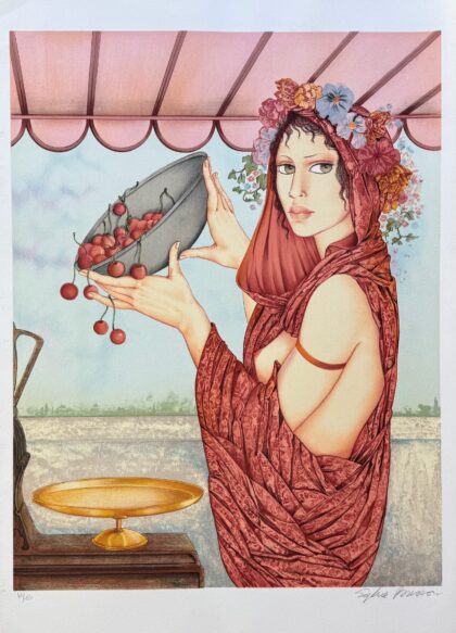 Sophie Busson CHERRIES Hand Signed Limited Edition Lithograph