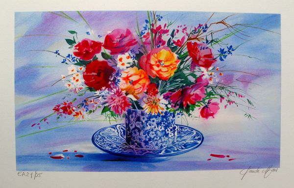 Claude Mars SPRING BOUQUET I Hand Signed Limited Edition Lithograph