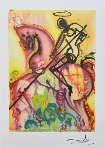 Salvador Dali SAINT GEORGE & THE DRAGON Signed Dalinean Horses Lithograph