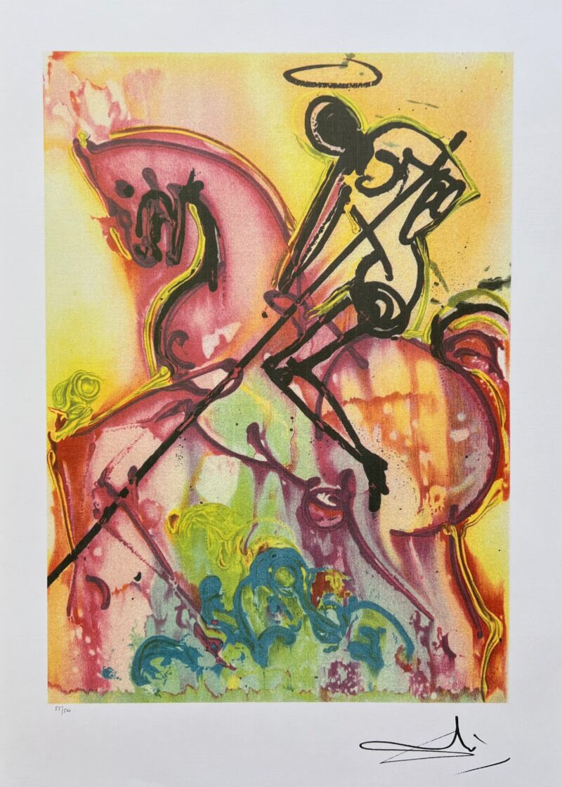 Salvador Dali SAINT GEORGE & THE DRAGON Signed Dalinean Horses Lithograph