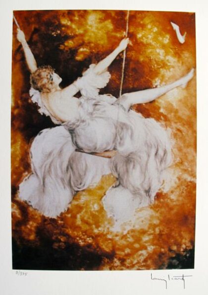 Louis Icart SWING Facsimile Signed Limited Edition Giclee Small