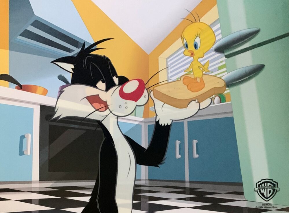 Looney Tunes SYLVESTER & TWEETY Sericel Animation Art Cel