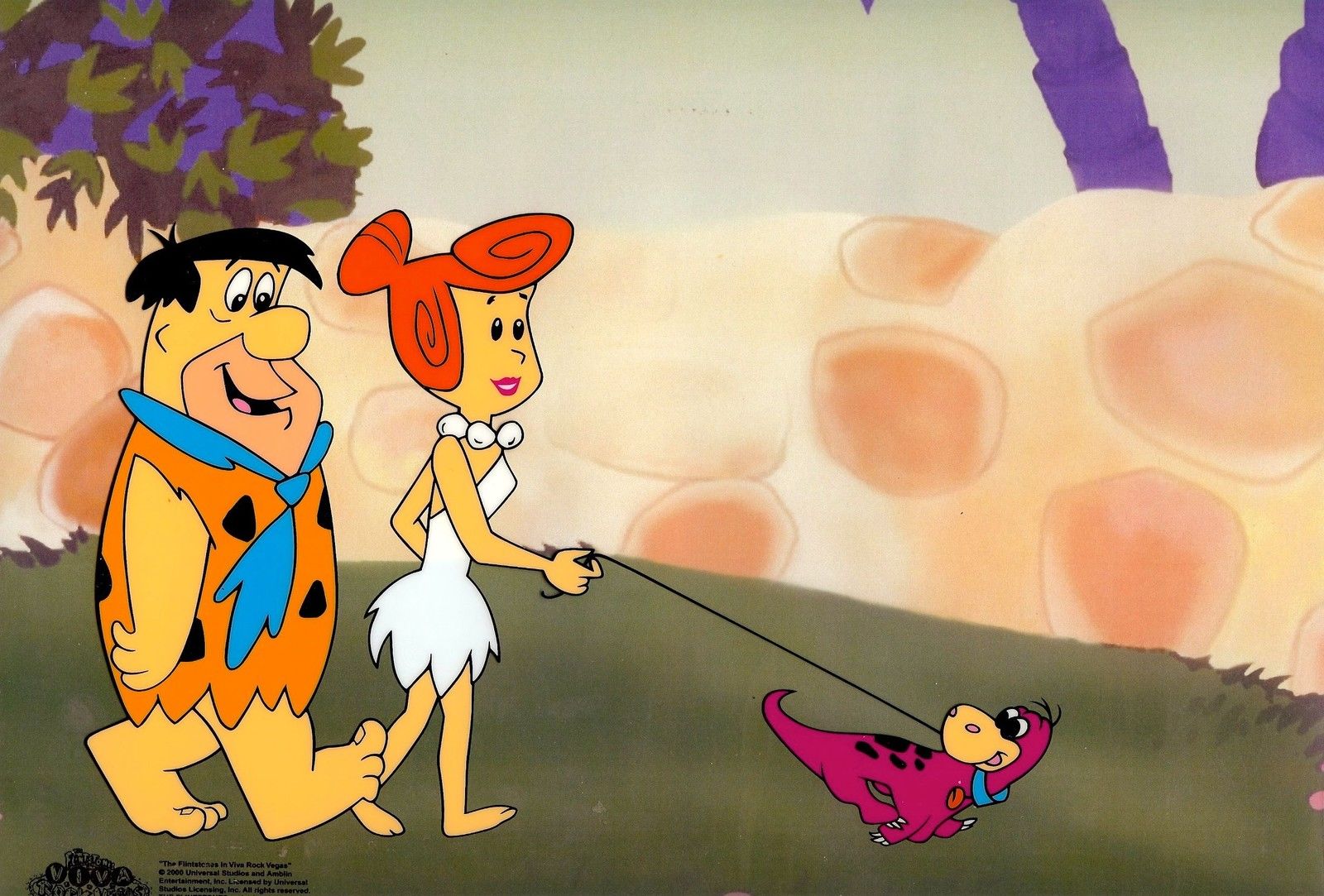 The Flintstones WALKING DINO Animation Art Sericel