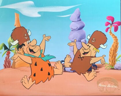 THE FLINTSTONES Fred & Barney Sericel Animation Art Cel