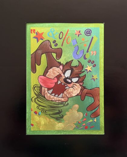 Warner Bros Looney Tunes TAZ IN A CYCLONE Foil Art