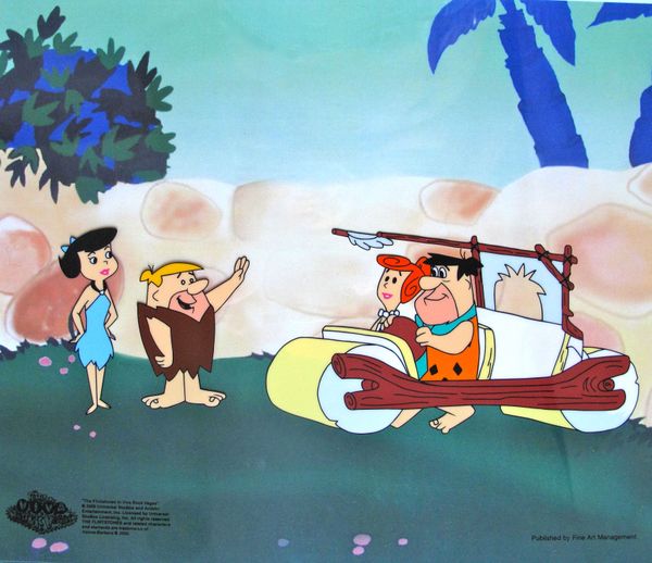 The Flintstones FRED'S NEW CAR Animation Art Sericel