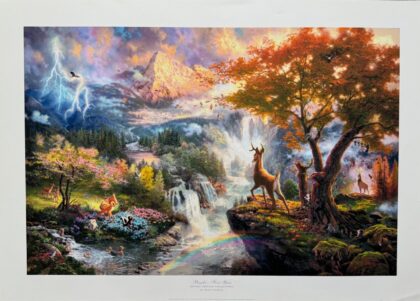 Thomas Kinkade BAMBI FIRST YEAR Hand Signed Limited Edition Lithograph 12" x 18"