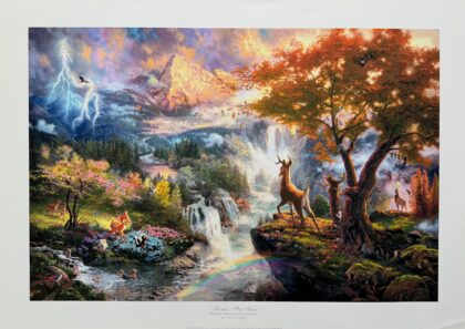 Thomas Kinkade BAMBI FIRST YEAR Hand Signed Limited Edition Lithograph 18" x 27"