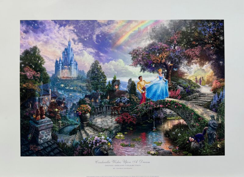 Thomas Kinkade CINDERELLA WISHES Hand Signed Limited Edition Lithograph 12" x 18"