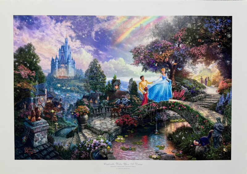 Thomas Kinkade CINDERELLA WISHES Hand Signed Limited Edition Lithograph 18" x 27"