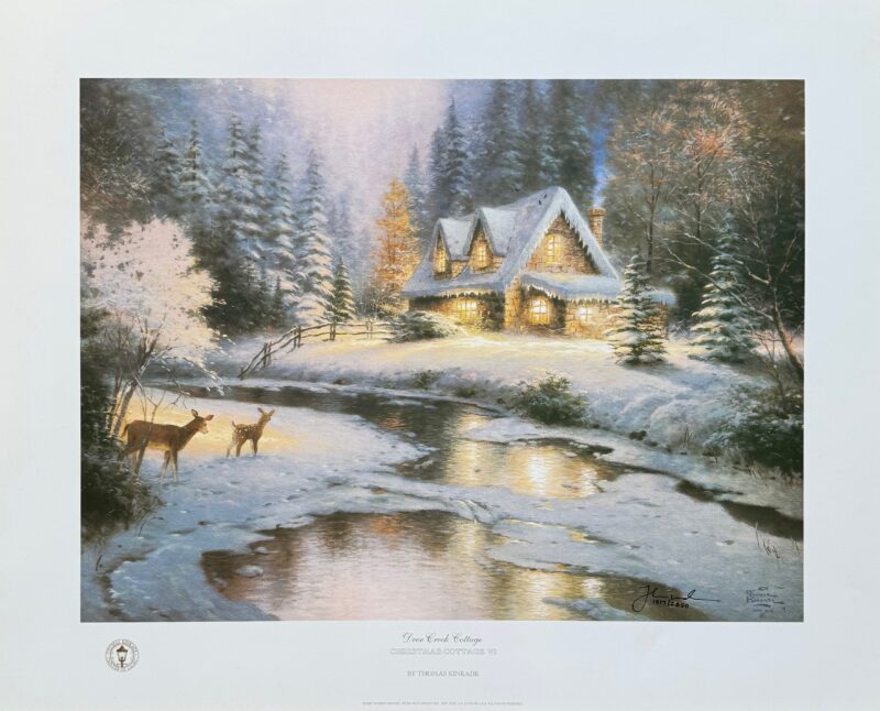 Thomas Kinkade DEER CREEK COTTAGE Hand Signed Limited Edition Lithograph 12" x 16"