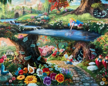 Thomas Kinkade Disney ALICE IN WONDERLAND Lithograph 14"x 11" Licensed with COA