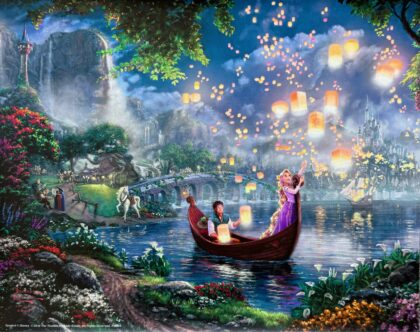 Thomas Kinkade Disney TANGLED Lithograph 14"x 11" Licensed with COA