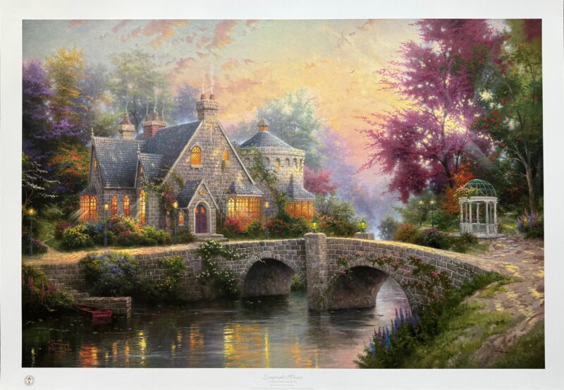 Thomas Kinkade LAMPLIGHT MANOR Hand Signed Lithograph 24" x 36"