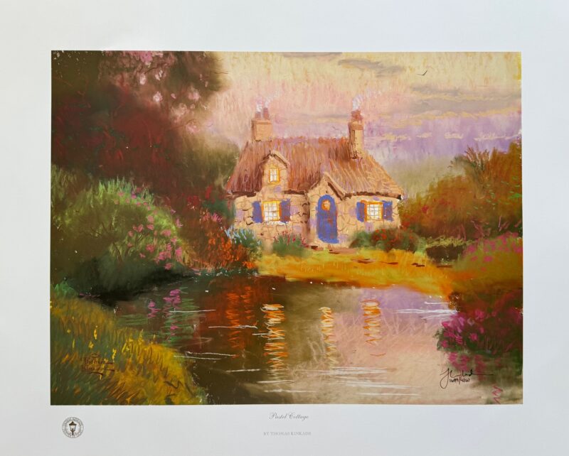 Thomas Kinkade PASTEL COTTAGE Hand Signed Limited Edition Lithograph 12" x 16"