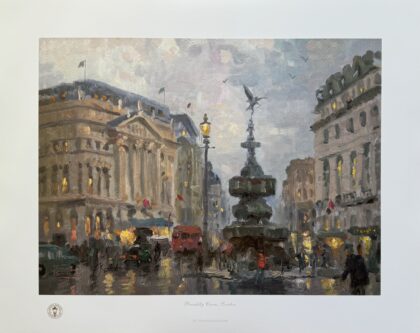 Thomas Kinkade PICCADILLY CIRCUS LONDON Hand Signed L/E Lithograph 12" x 16"