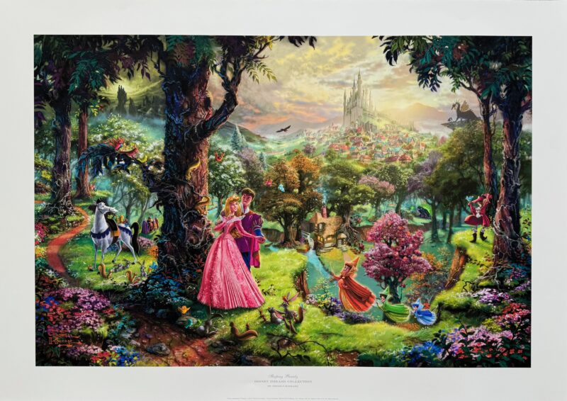 Thomas Kinkade SLEEPING BEAUTY Hand Signed Limited Edition Lithograph 18" x 27"