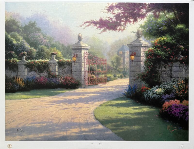 Thomas Kinkade SUMMER GATE Hand Signed Limited Edition Lithograph 25" x 34"