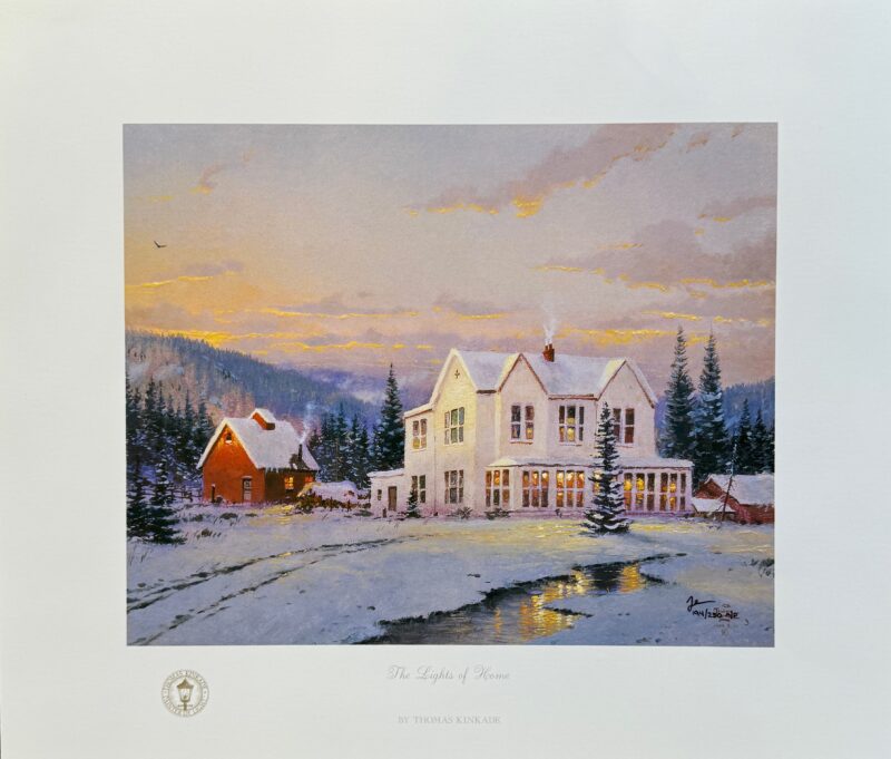 Thomas Kinkade THE LIGHTS OF HOME Hand Signed Limited Edition Lithograph 8" x 10"