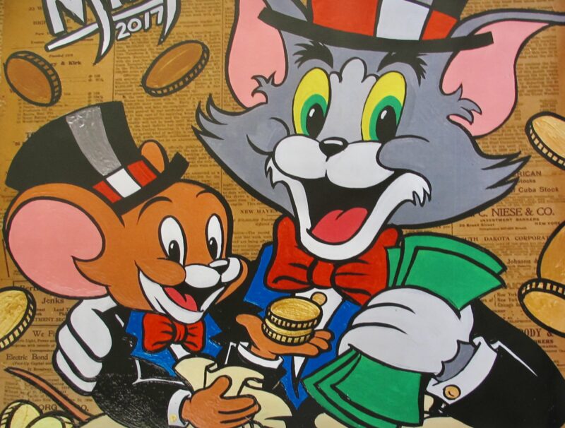 TOM and JERRY Cartoon Animation Art Giclee on Canvas 18" x 24"