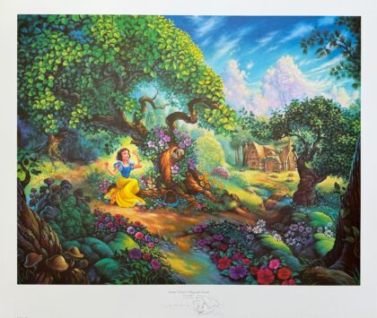 Tom duBois SNOW WHITE MAGICAL FOREST Hand Signed Limited Edition Lithograph 22" x 28"