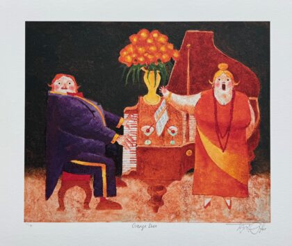 Toni Goffe ORANGE DIVA Hand Signed Limited Edition Giclee