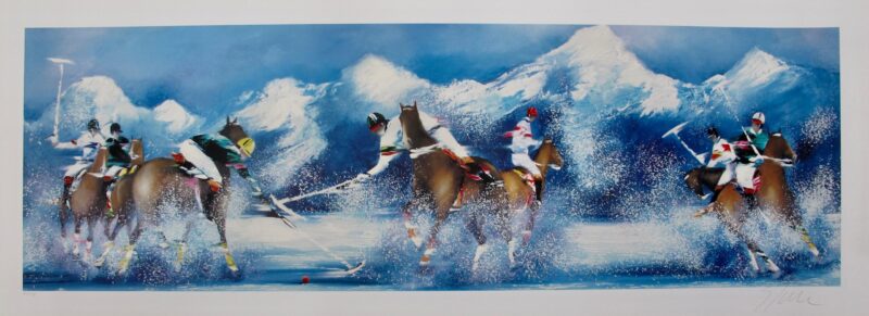 Victor Spahn POLO SUR NEIGE Hand Signed Limited Edition Serigraph