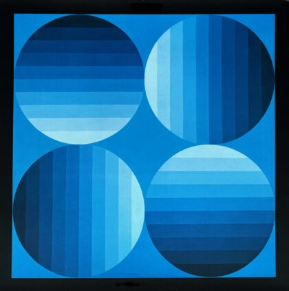 VICTOR VASARELY 1965 Heliogravure Print Art 16.5" x 16.5' HOLD-K