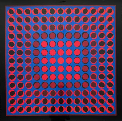 VICTOR VASARELY 1965 Heliogravure Print Art 16.5 x 16.5' TUZ