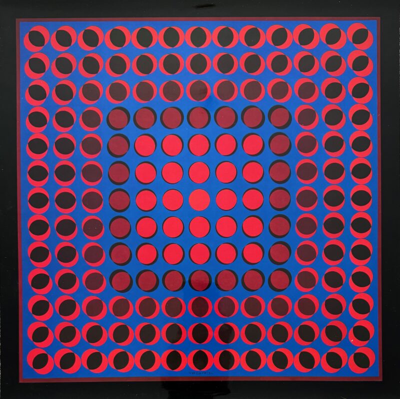 VICTOR VASARELY 1965 Heliogravure Print Art 16.5 x 16.5' TUZ