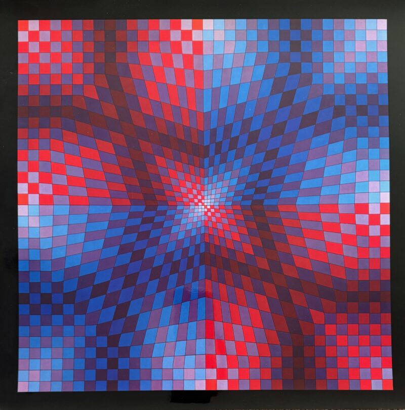 VICTOR VASARELY 1968 Heliogravure Print Art 16.5" x 16.5" PAUK-ARNY