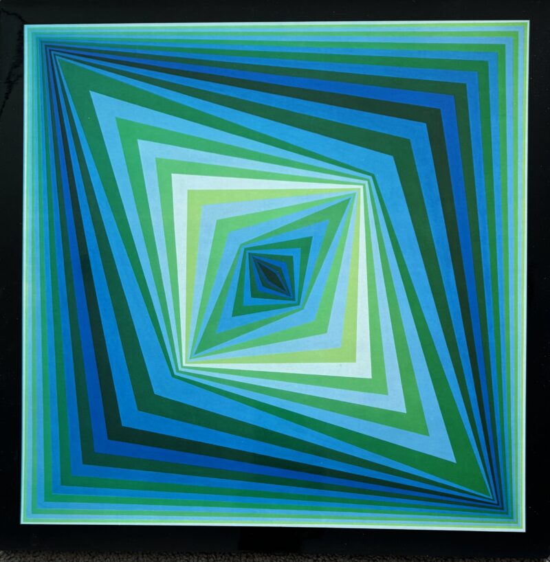 VICTOR VASARELY 1968 Heliogravure Print Art 16.5" x 16.5' RHOMBUS