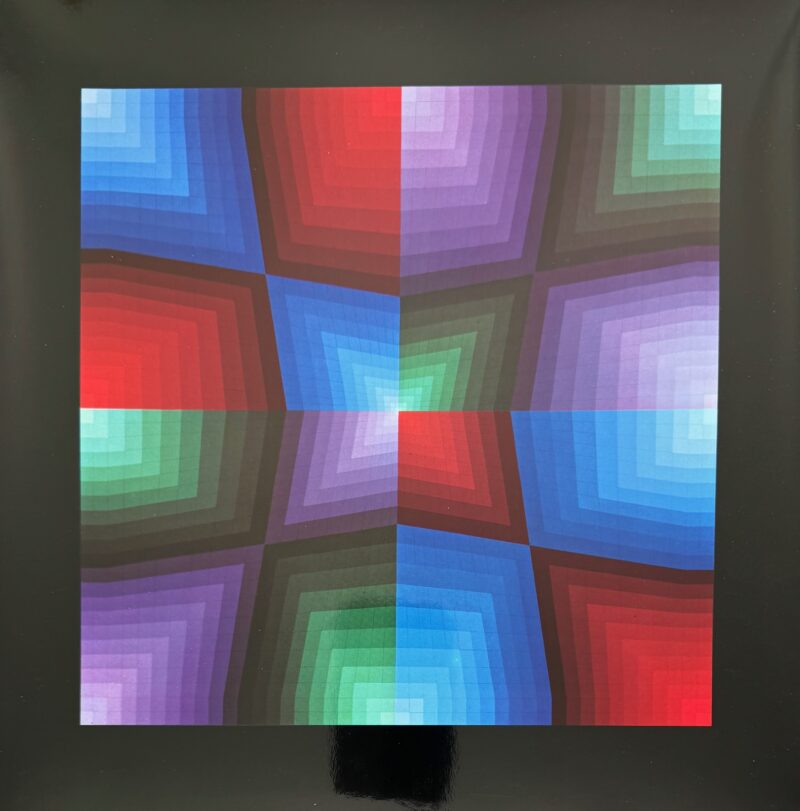 VICTOR VASARELY 1969 Heliogravure Print Art 10.5" x 10.5 Pauk