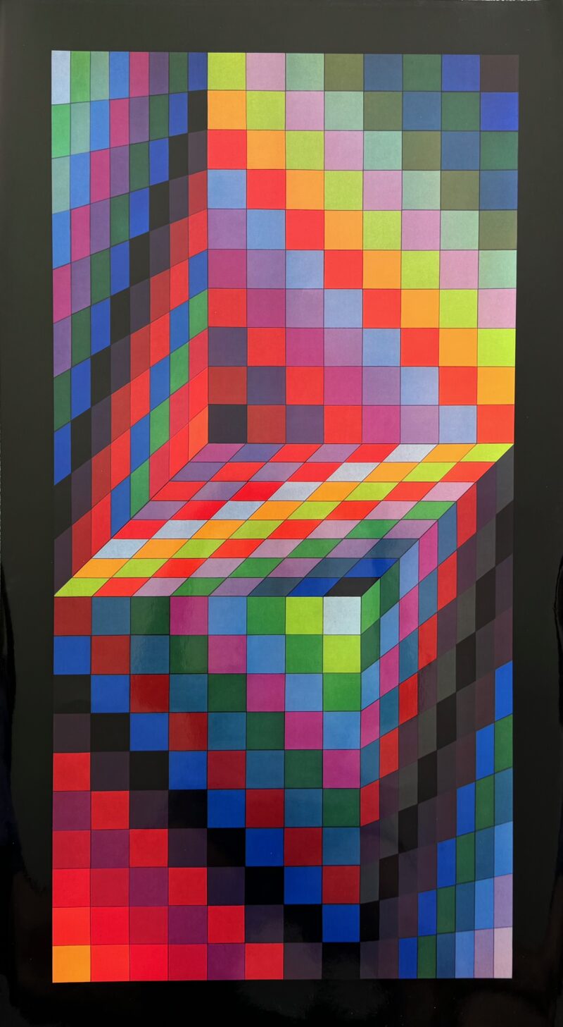 VICTOR VASARELY 1969 Heliogravure Print Art 31.5" x 17'