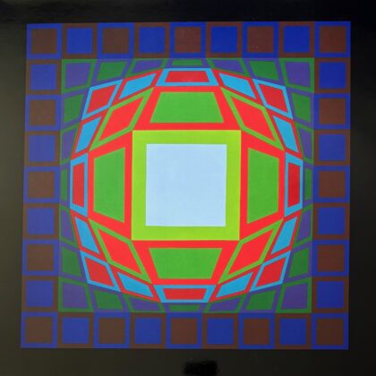 VICTOR VASARELY 1974 Heliogravure Print Art 16.5" x 16.5" GYEMANT