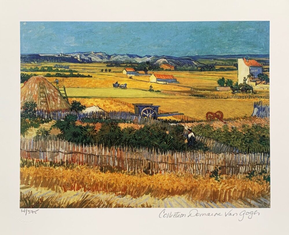 Vincent Van Gogh HARVEST LANDSCAPE IN ARLES Estate Signed Giclee 11" x 14"