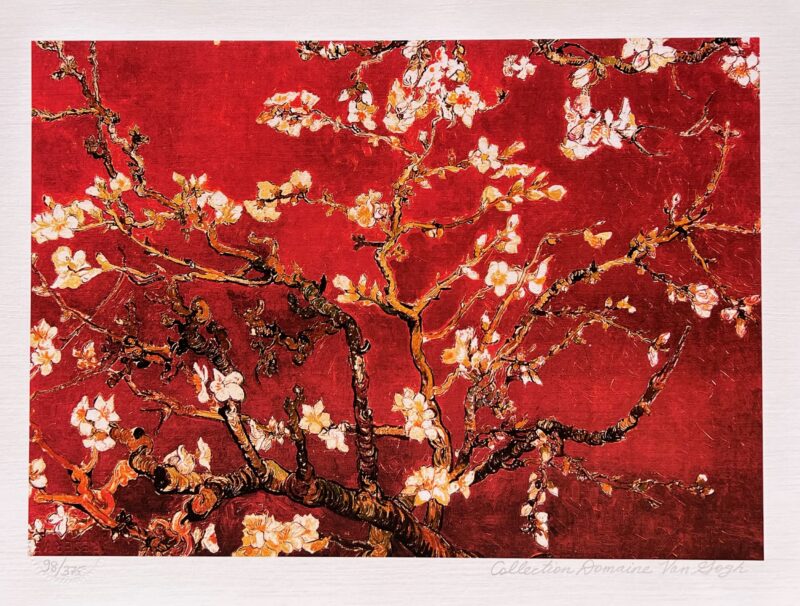 Vincent Van Gogh RED ALMOND BLOSSOMS Estate Signed Limited Edition Small Giclee