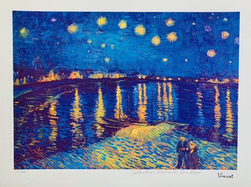 Vincent Van Gogh STARLIGHT OVER RHONE Estate Signed Limited Edition Small Giclee