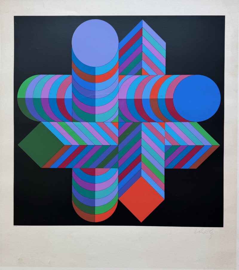 VICTOR VASARELY 1978 Hand Signed Serigraph 25" x 25' MAKK-S