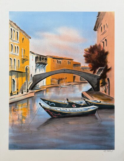Victor Zarou GONDOLAS Hand Signed Limited Edition Lithograph
