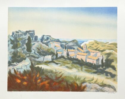 Victor Zarou LE VILLAGE Hand Signed Limited Edition Lithograph