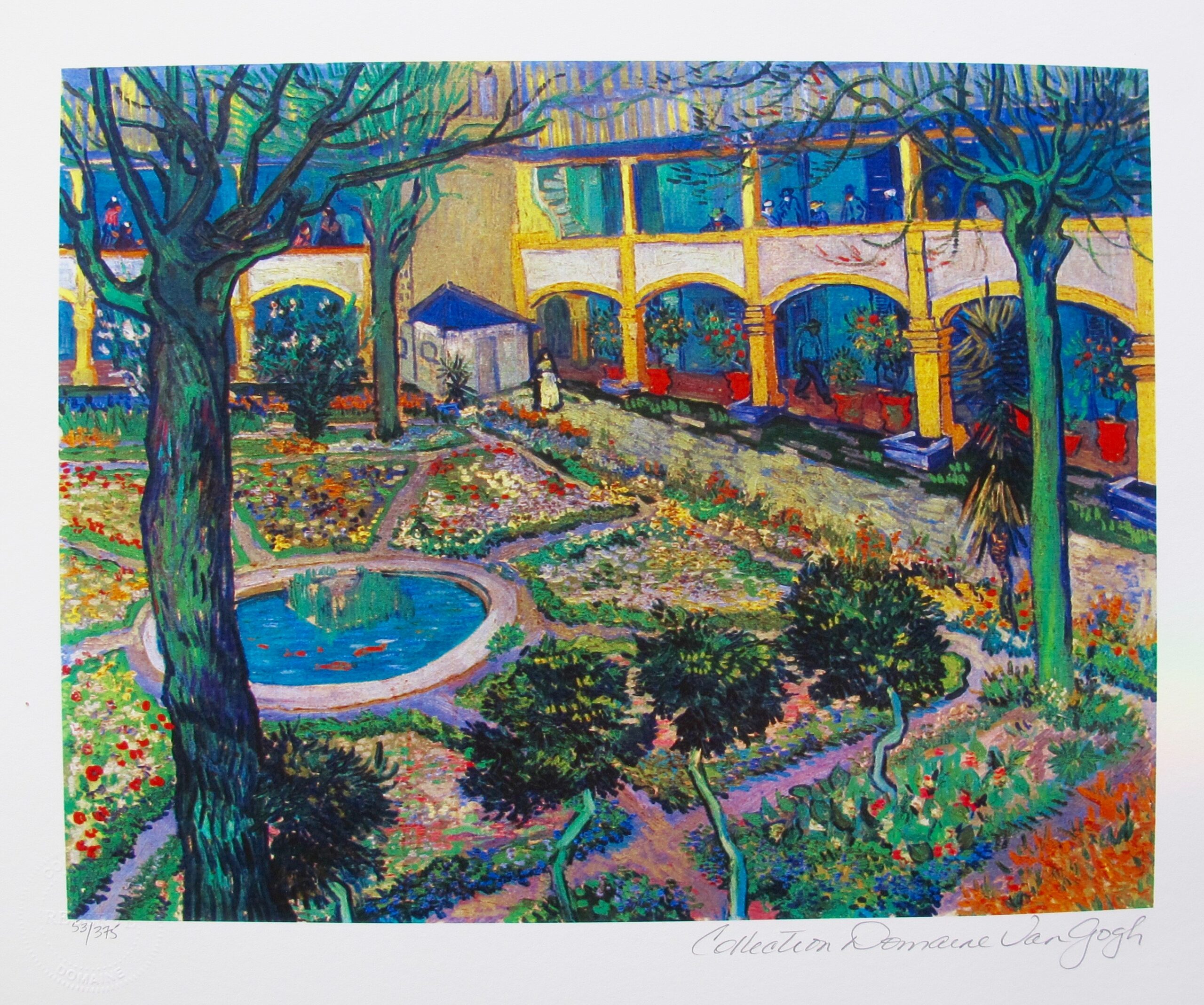 Vincent Van Gogh COURTYARD OF THE HOSPITAL AT ARLES Estate Signed Limited Edition Small Giclee