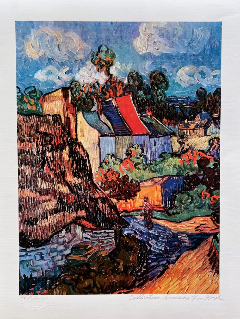 Vincent Van Gogh HOUSES AT AUVERS Estate Signed Limited Edition Giclee 17" x 13"