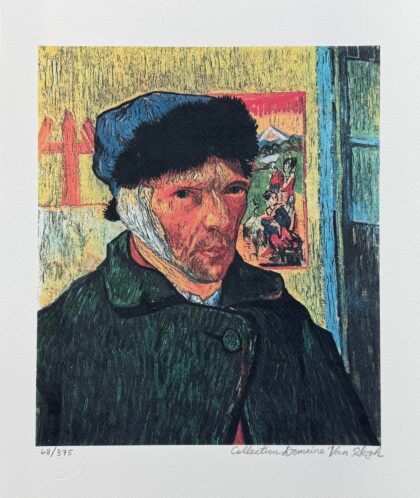 Vincent Van Gogh SELF PORTRAIT WITH BANDAGED EAR Estate Signed Giclee 16 x 12