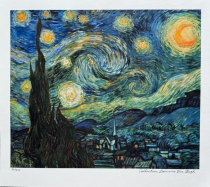 Vincent Van Gogh STARRY NIGHT Estate Signed Limited Edition Art Giclee 17 x 20