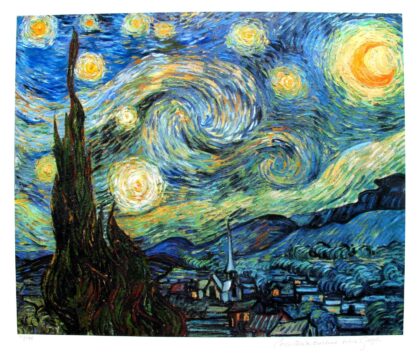 Vincent Van Gogh STARRY NIGHT Estate Signed Limited Edition Giclee 17" x 20"