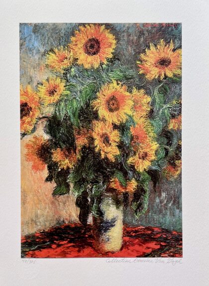 Vincent Van Gogh SUNFLOWERS Estate Signed Giclee 17" x 12"