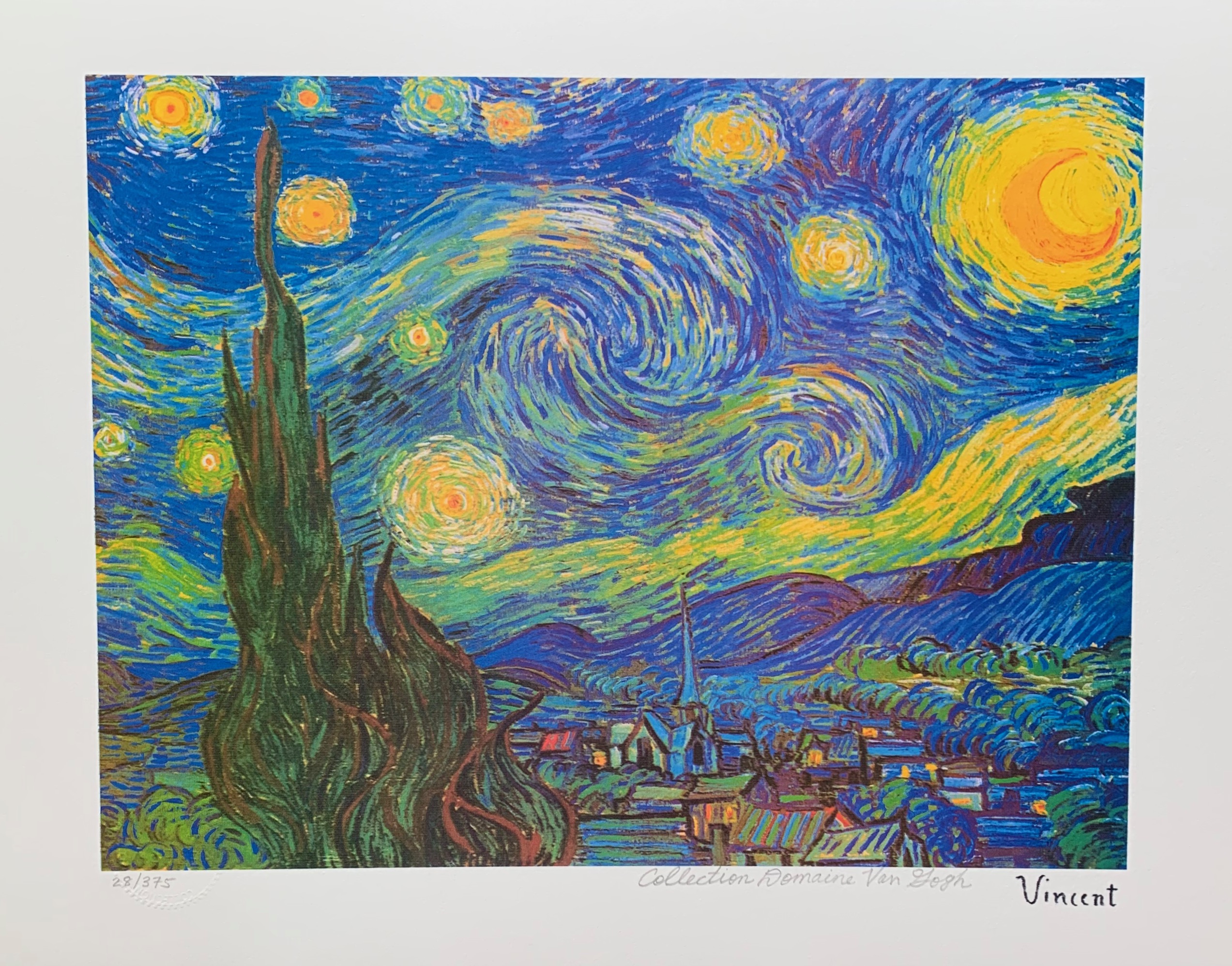 Vincent Van Gogh STARRY NIGHT Estate Signed Giclee 13